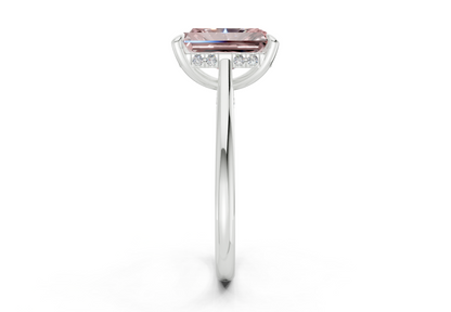 Piper Pink Diamond Solitaire Radiant Cut 2.2mm Engagement Ring