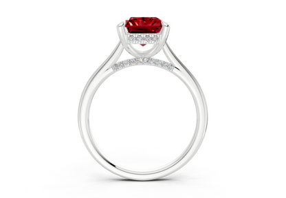 Piper Ruby Gemstone Solitaire Radiant Cut 2mm Engagement Ring