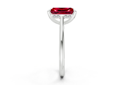 Piper Ruby Gemstone Solitaire Radiant Cut 2mm Engagement Ring