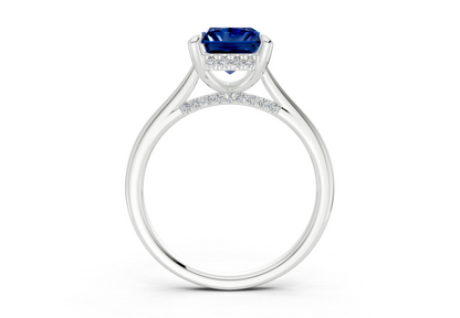 Piper Sapphire Gemstone Solitaire Radiant Cut 1.8mm Engagement Ring