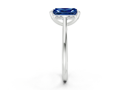 Piper Sapphire Gemstone Solitaire Radiant Cut 1.8mm Engagement Ring