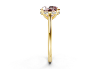 Piper Pink Diamond Solitaire Round Cut 2.3mm Engagement Ring