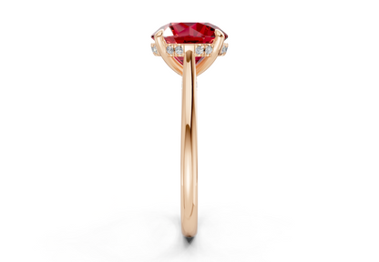 Piper Ruby Gemstone Solitaire Round Cut 1.8mm Engagement Ring