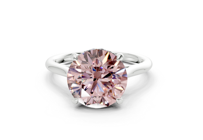 Piper Pink Diamond Solitaire Round Cut 2.3mm Engagement Ring