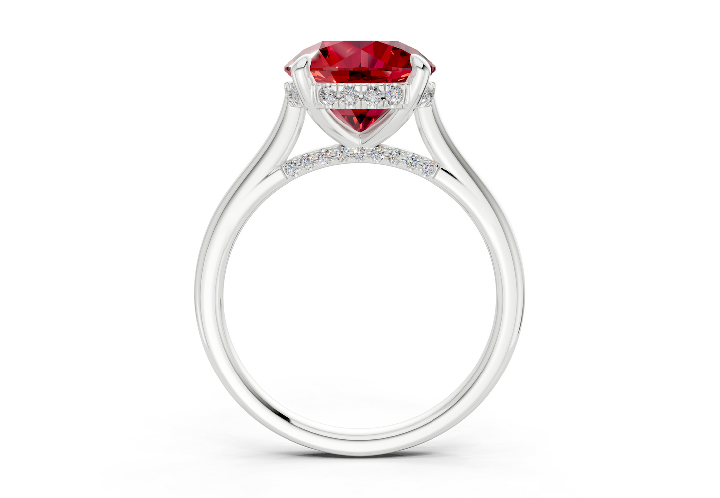 Piper Ruby Gemstone Solitaire Round Cut 1.8mm Engagement Ring