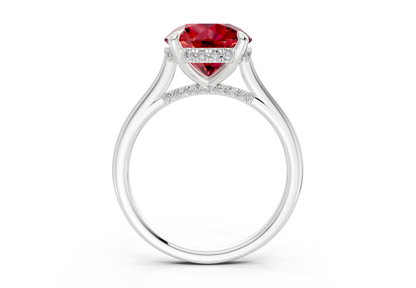 Piper Ruby Gemstone Solitaire Round Cut 1.8mm Engagement Ring