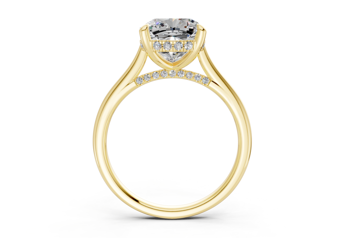 Piper Diamond Solitaire Cushion Squareuare Cut 2.3mm Engagement Ring