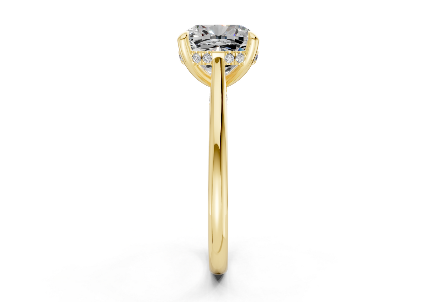 Piper Diamond Solitaire Cushion Squareuare Cut 1.8mm Engagement Ring