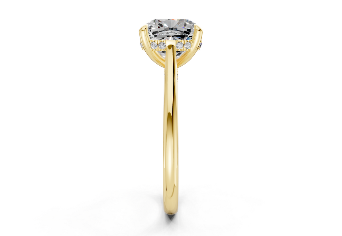 Piper Diamond Solitaire Cushion Squareuare Cut 2.3mm Engagement Ring