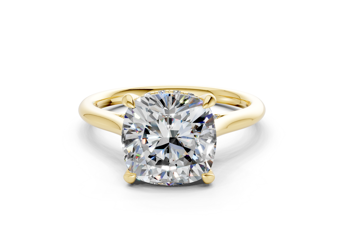 Piper Diamond Solitaire Cushion Squareuare Cut 1.8mm Engagement Ring
