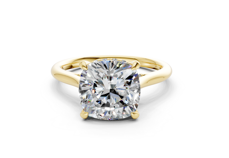 Piper Diamond Solitaire Cushion Squareuare Cut 1.8mm Engagement Ring