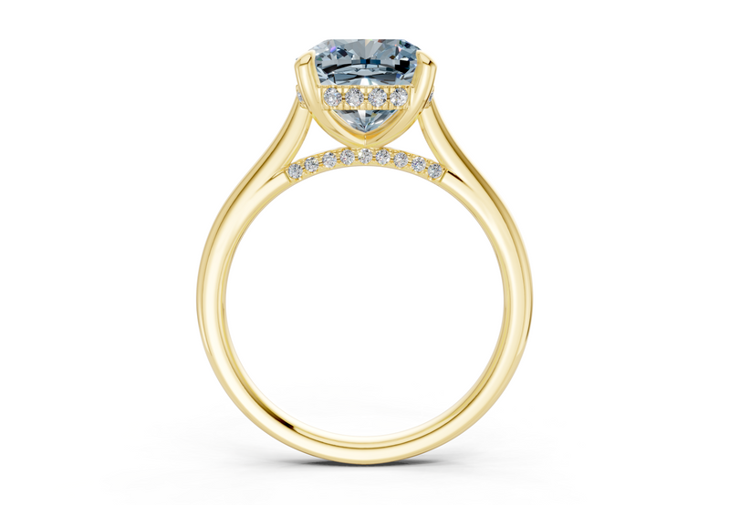 Piper Blue Diamond Solitaire Cushion Squareuare Cut 2mm Engagement Ring