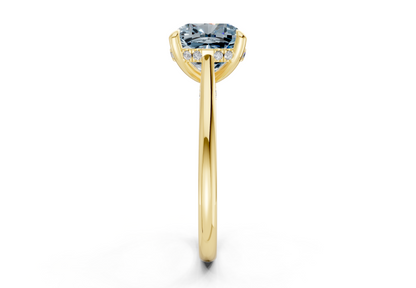 Piper Blue Diamond Solitaire Cushion Squareuare Cut 2mm Engagement Ring