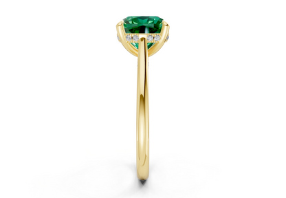 Piper Emerald Gemstone Solitaire Cushion Squareuare Cut 2.3mm Engagement Ring