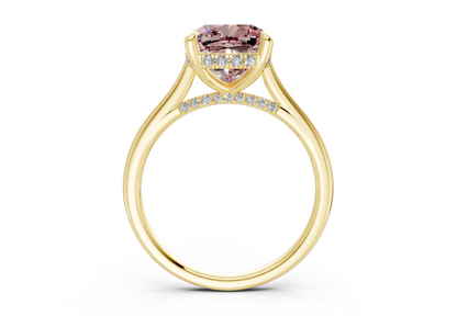 Piper Pink Diamond Solitaire Cushion Squareuare Cut 1.8mm Engagement Ring