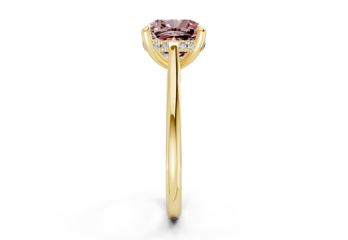 Piper Pink Diamond Solitaire Cushion Squareuare Cut 1.8mm Engagement Ring
