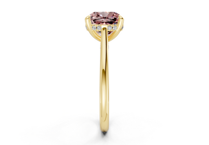 Piper Pink Diamond Solitaire Cushion Squareuare Cut 1.8mm Engagement Ring