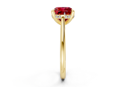 Piper Ruby Gemstone Solitaire Cushion Squareuare Cut 1.8mm Engagement Ring