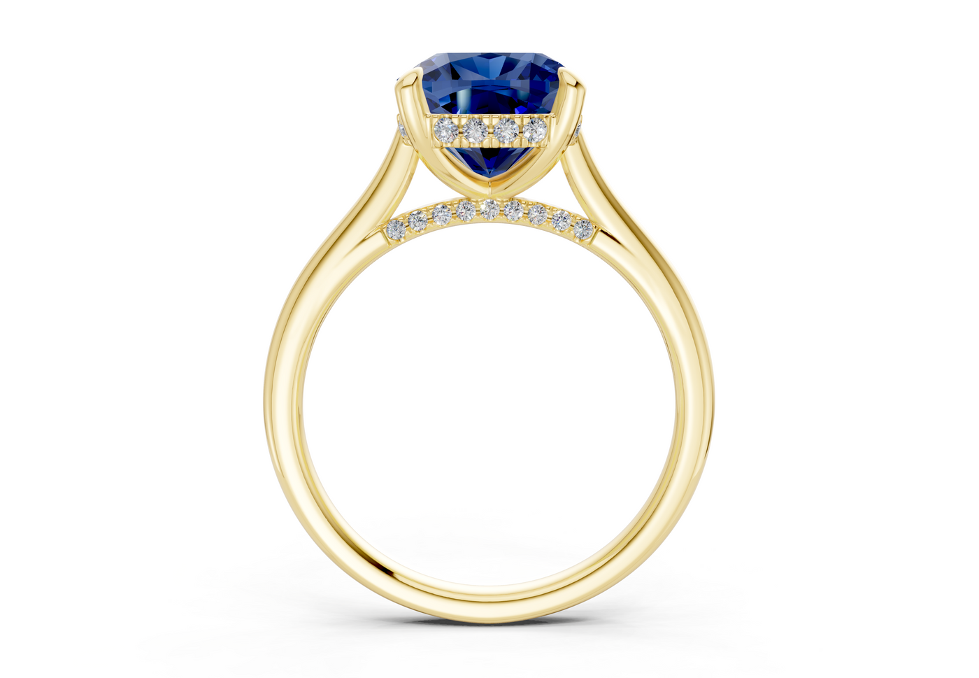 Piper Sapphire Gemstone Solitaire Cushion Squareuare Cut 1.8mm Engagement Ring