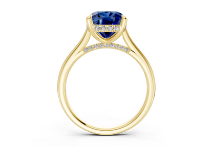 Piper Sapphire Gemstone Solitaire Cushion Squareuare Cut 2mm Engagement Ring