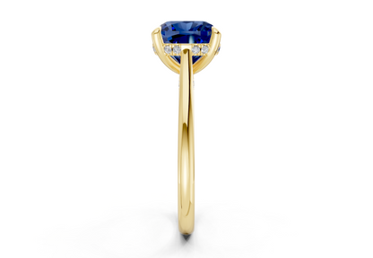 Piper Sapphire Gemstone Solitaire Cushion Squareuare Cut 2mm Engagement Ring