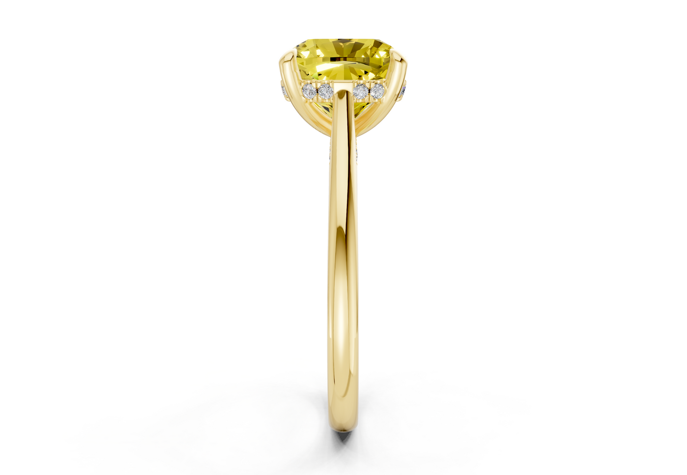 Piper Yellow Diamond Solitaire Cushion Squareuare Cut 1.8mm Engagement Ring