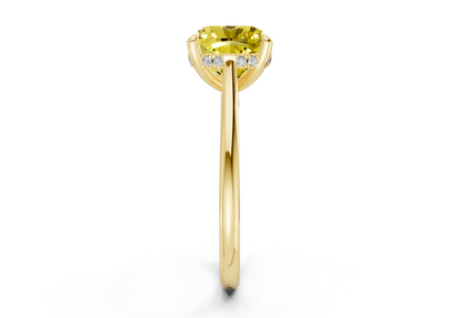Piper Yellow Diamond Solitaire Cushion Squareuare Cut 1.8mm Engagement Ring