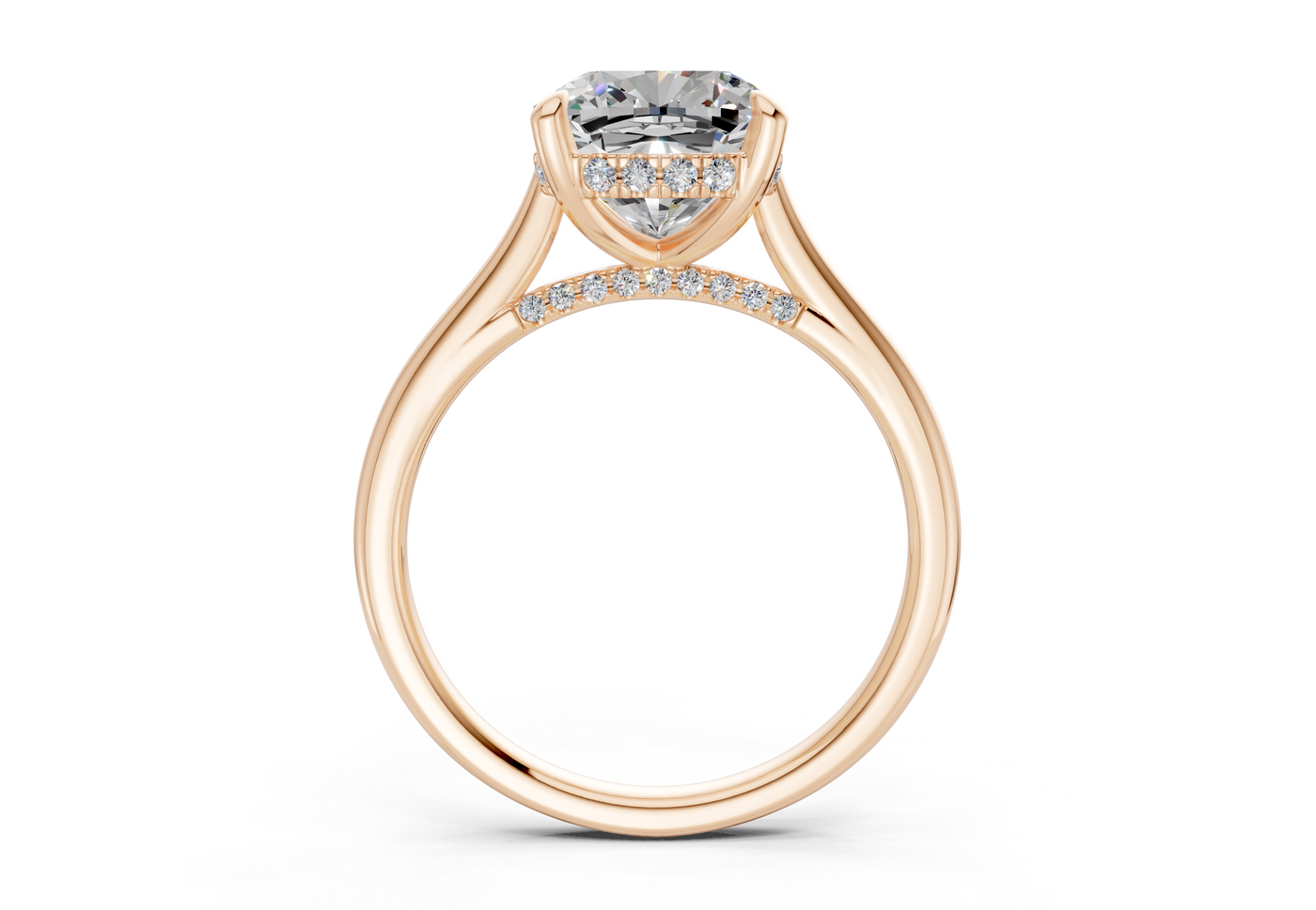 Piper Diamond Solitaire Cushion Squareuare Cut 1.8mm Engagement Ring