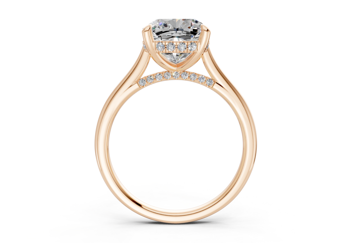 Piper Diamond Solitaire Cushion Squareuare Cut 2.3mm Engagement Ring