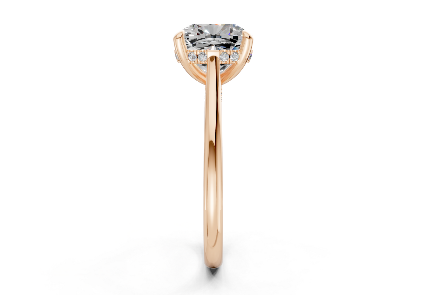 Piper Diamond Solitaire Cushion Squareuare Cut 2.3mm Engagement Ring