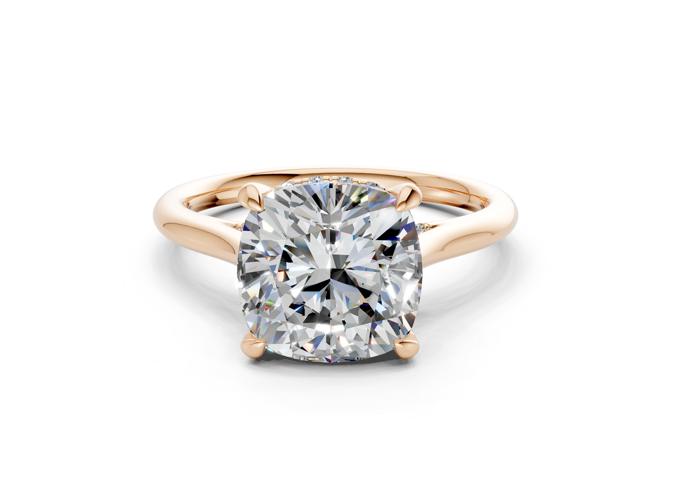 Piper Diamond Solitaire Cushion Squareuare Cut 2.3mm Engagement Ring