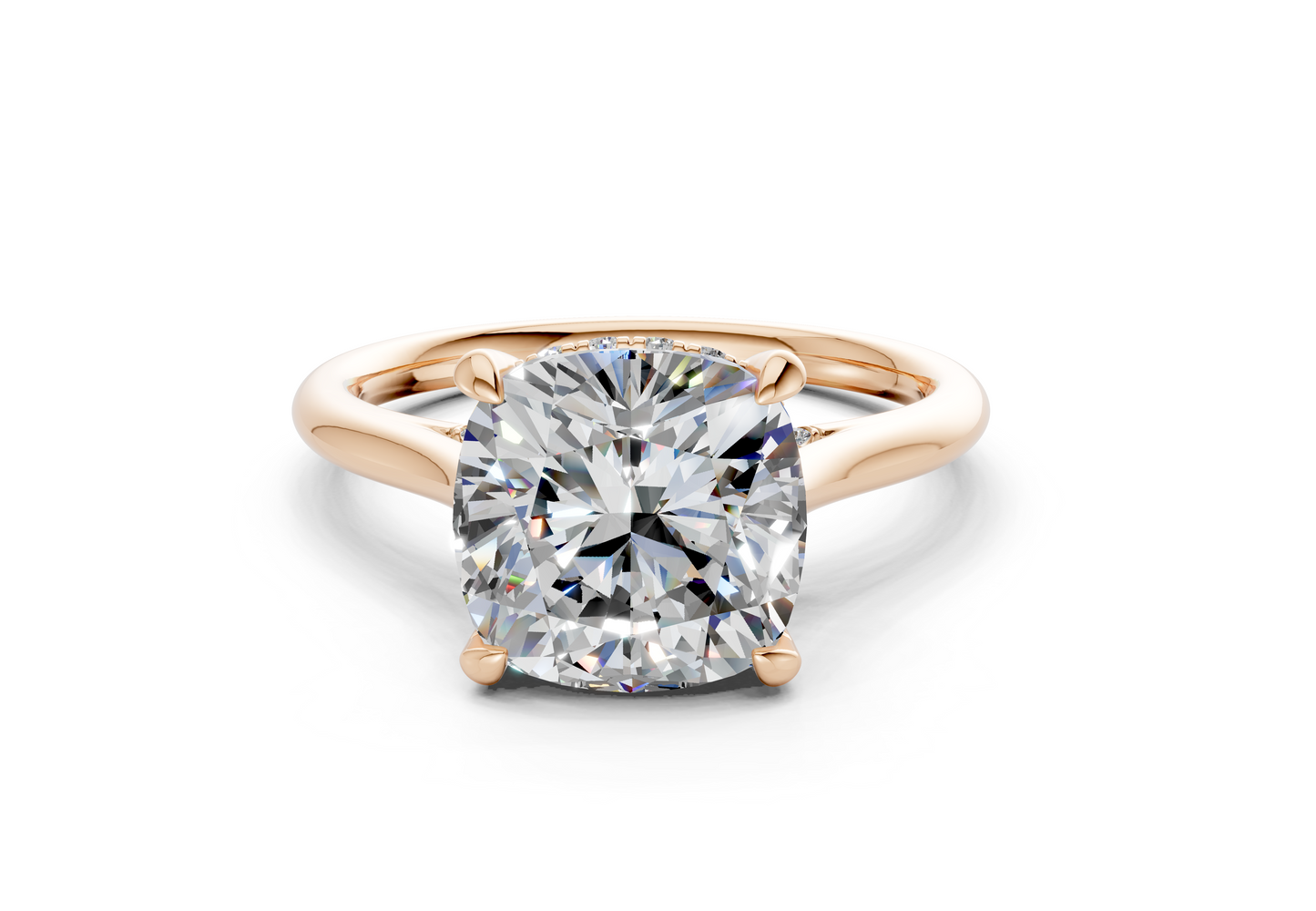 Piper Diamond Solitaire Cushion Squareuare Cut 2mm Engagement Ring