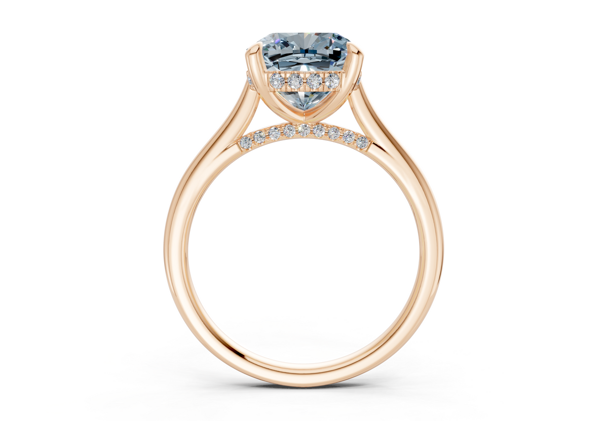 Piper Blue Diamond Solitaire Cushion Squareuare Cut 1.8mm Engagement Ring