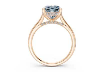 Piper Blue Diamond Solitaire Cushion Squareuare Cut 1.8mm Engagement Ring