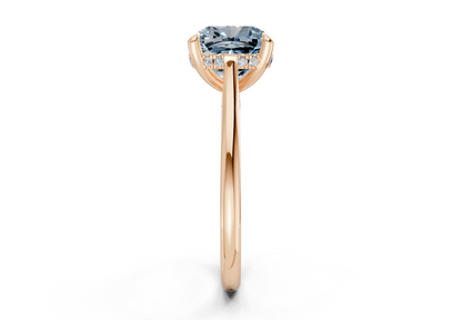 Piper Blue Diamond Solitaire Cushion Squareuare Cut 2mm Engagement Ring