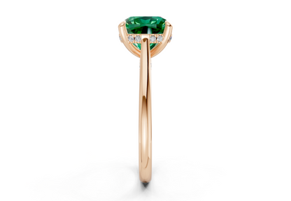 Piper Emerald Gemstone Solitaire Cushion Squareuare Cut 2.3mm Engagement Ring