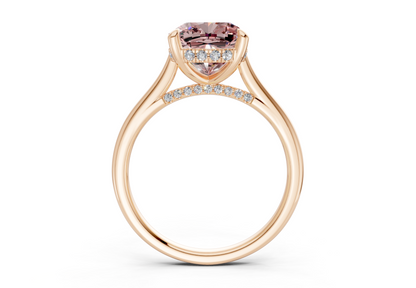 Piper Pink Diamond Solitaire Cushion Squareuare Cut 1.8mm Engagement Ring