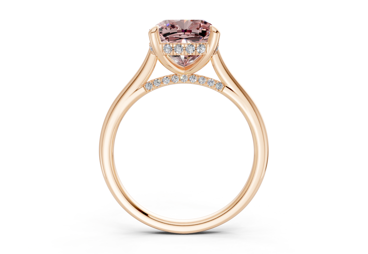 Piper Pink Diamond Solitaire Cushion Squareuare Cut 2mm Engagement Ring
