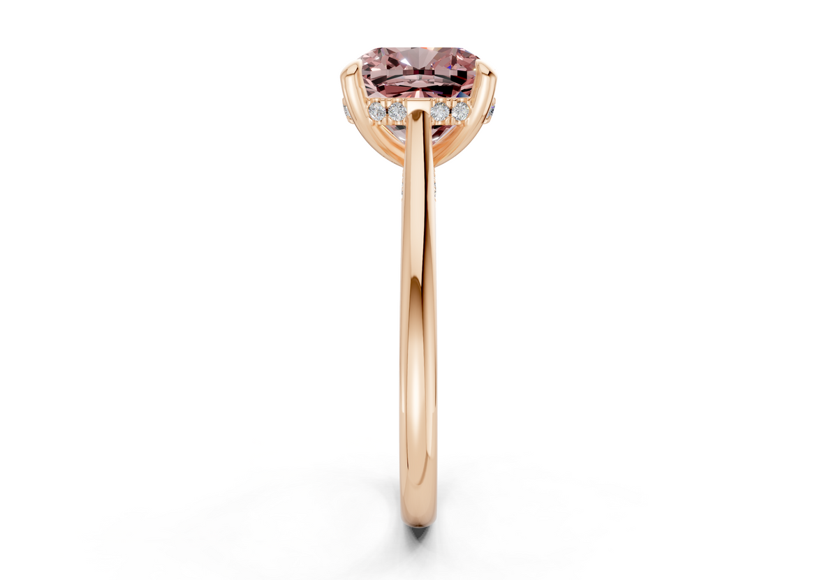 Piper Pink Diamond Solitaire Cushion Squareuare Cut 1.8mm Engagement Ring