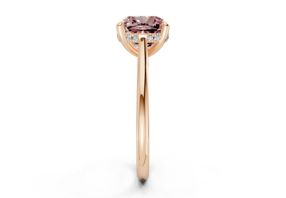 Piper Pink Diamond Solitaire Cushion Squareuare Cut 1.8mm Engagement Ring