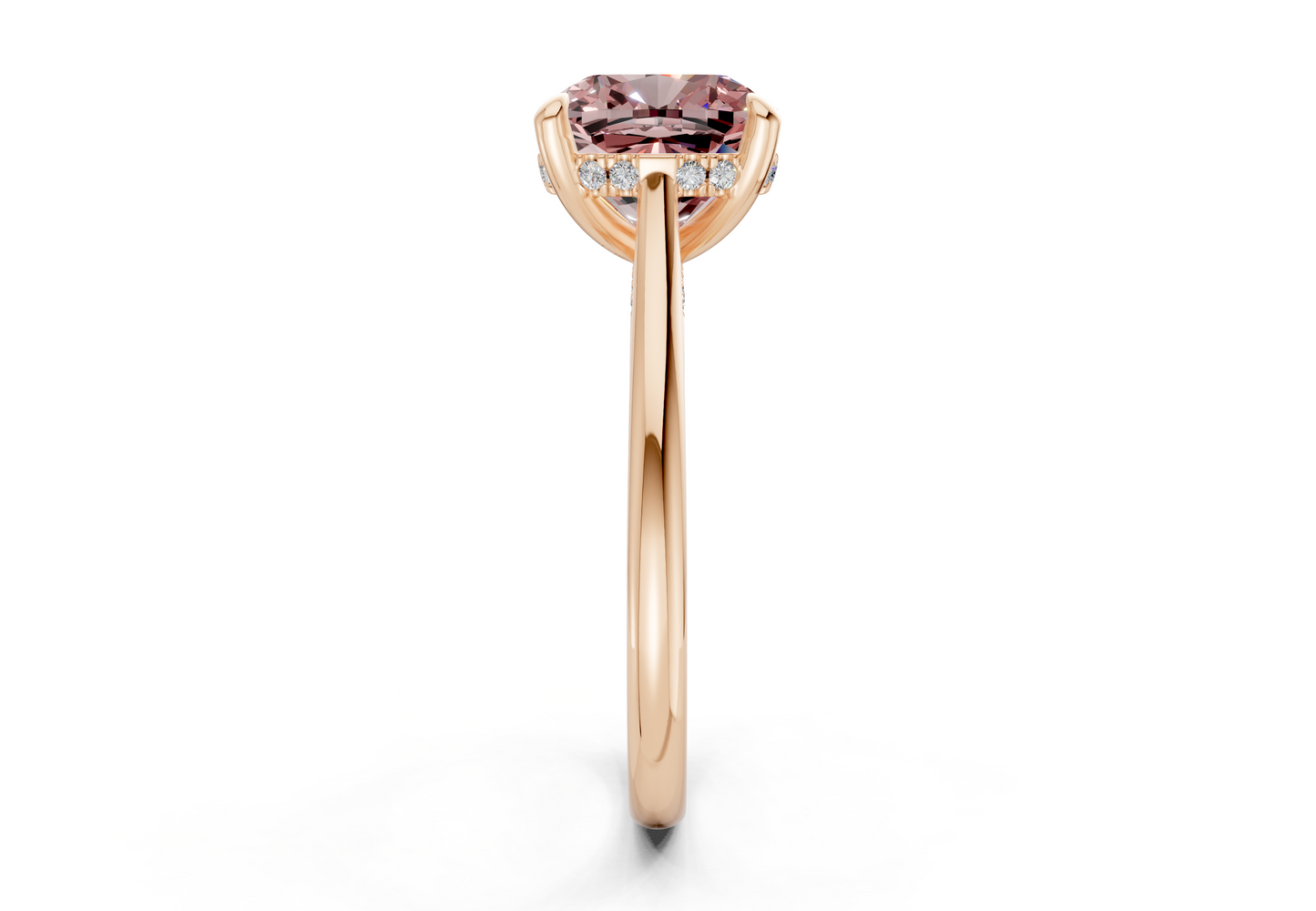 Piper Pink Diamond Solitaire Cushion Squareuare Cut 2mm Engagement Ring
