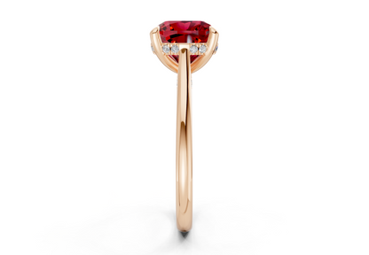 Piper Ruby Gemstone Solitaire Cushion Squareuare Cut 1.8mm Engagement Ring