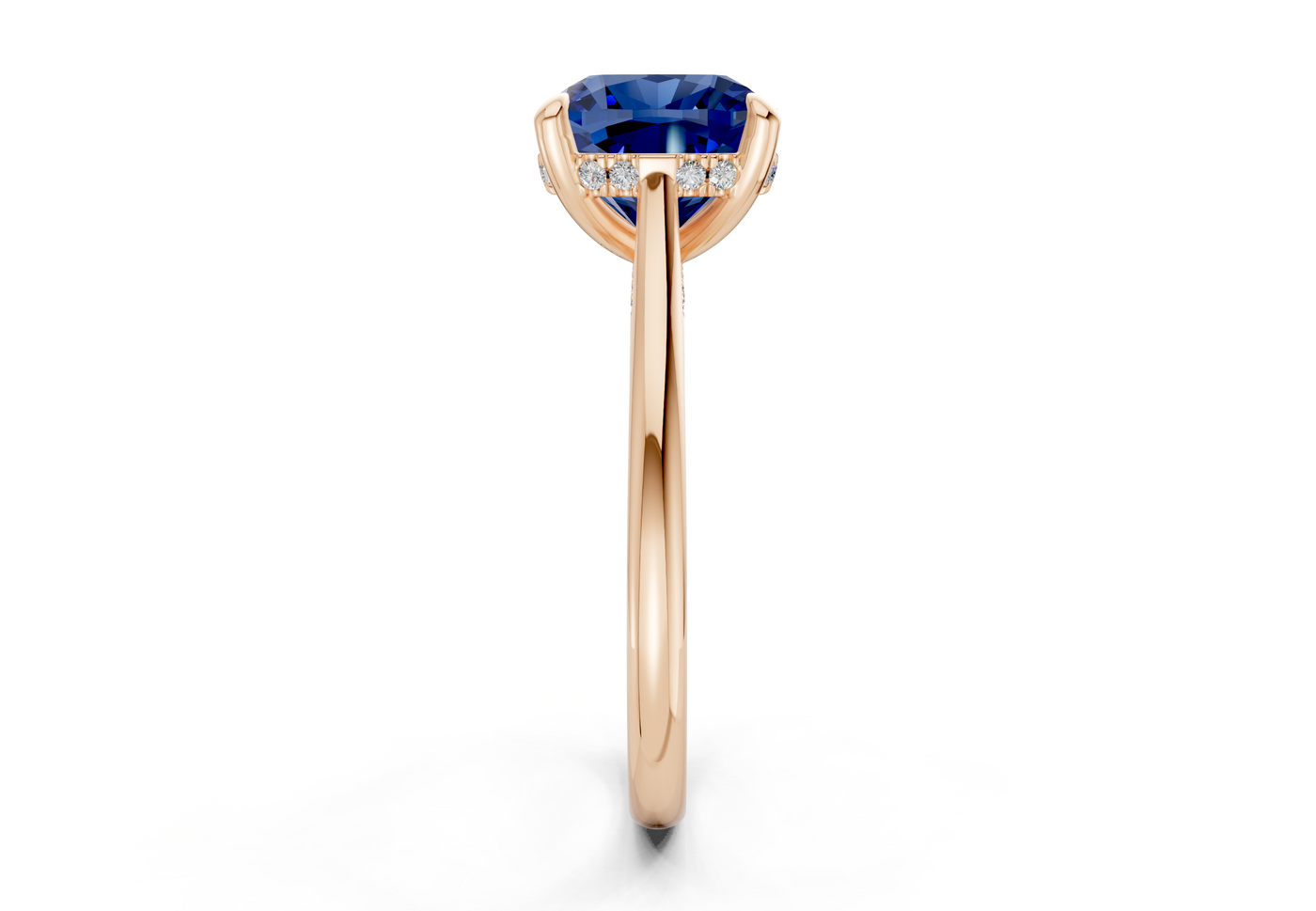 Piper Sapphire Gemstone Solitaire Cushion Squareuare Cut 1.8mm Engagement Ring