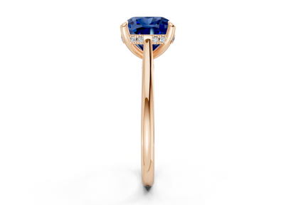 Piper Sapphire Gemstone Solitaire Cushion Squareuare Cut 2mm Engagement Ring