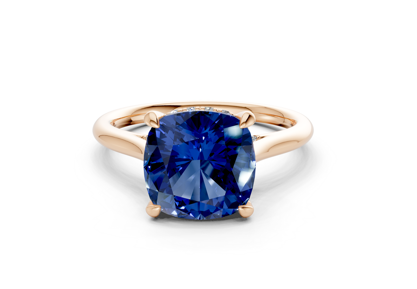 Piper Sapphire Gemstone Solitaire Cushion Squareuare Cut 2mm Engagement Ring