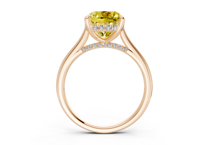 Piper Yellow Diamond Solitaire Cushion Squareuare Cut 1.8mm Engagement Ring