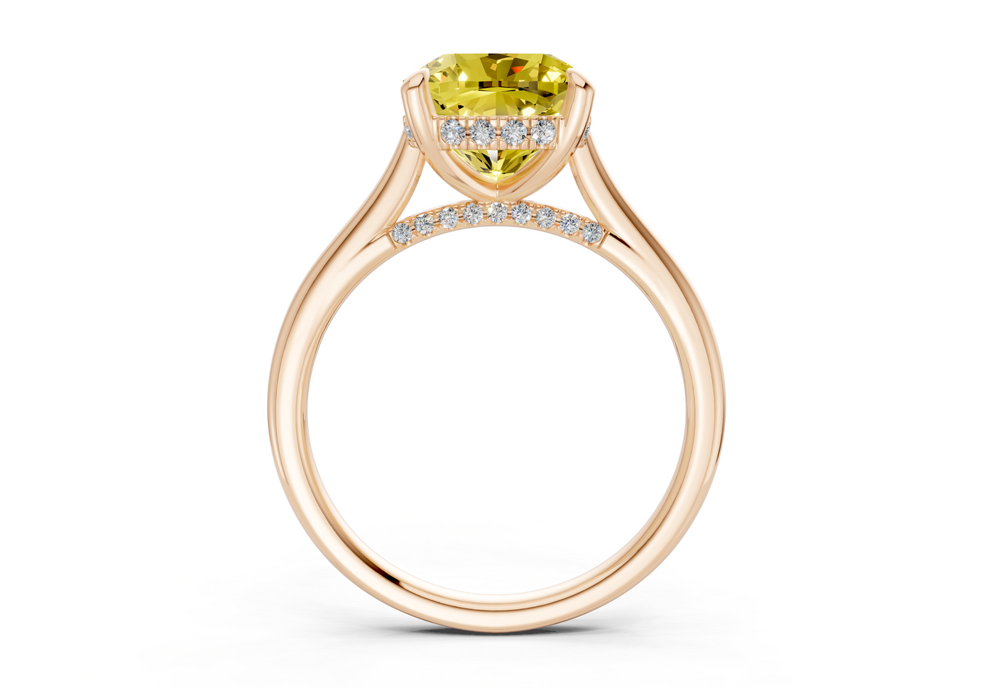 Piper Yellow Diamond Solitaire Cushion Squareuare Cut 2.3mm Engagement Ring