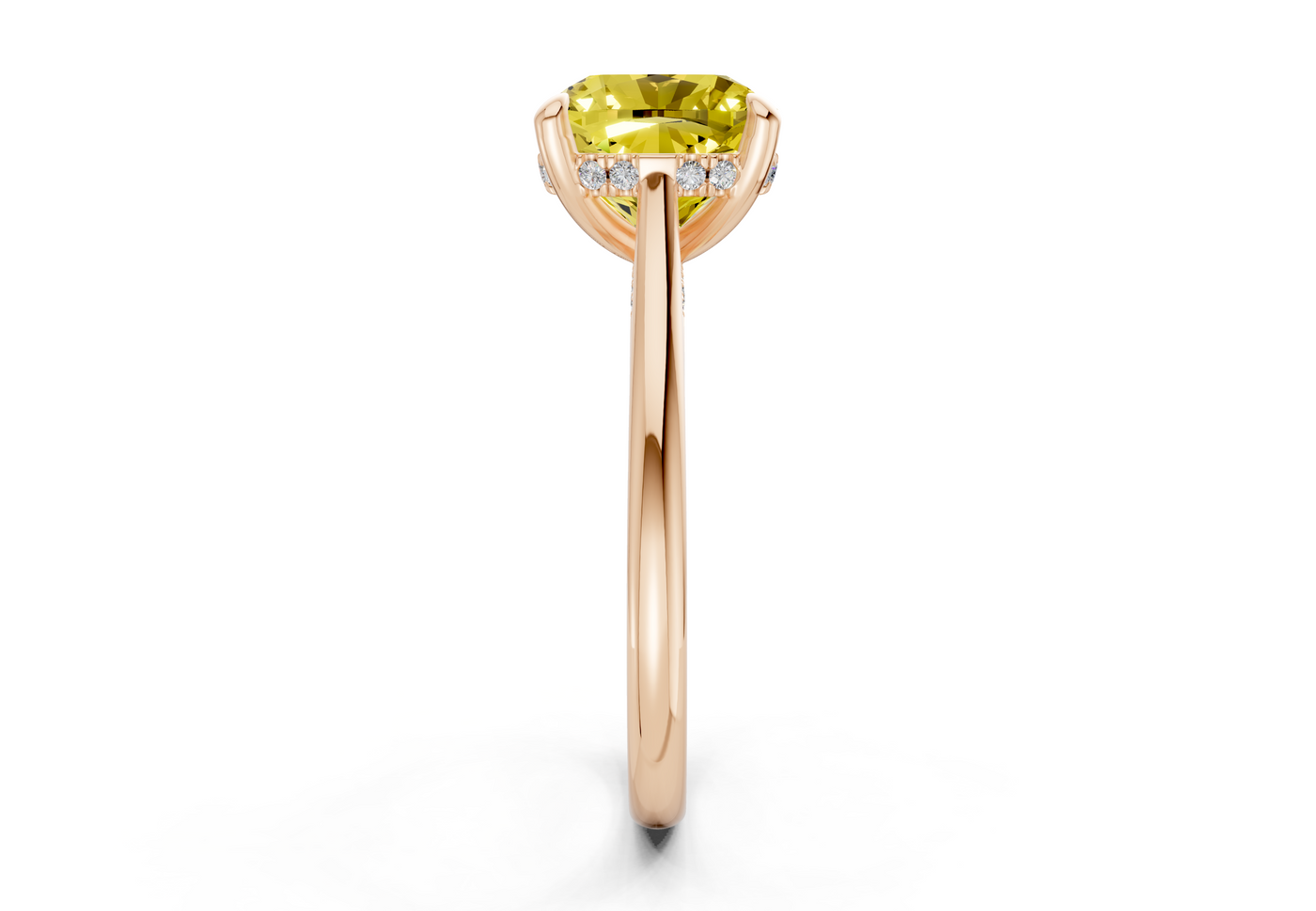 Piper Yellow Diamond Solitaire Cushion Squareuare Cut 1.8mm Engagement Ring