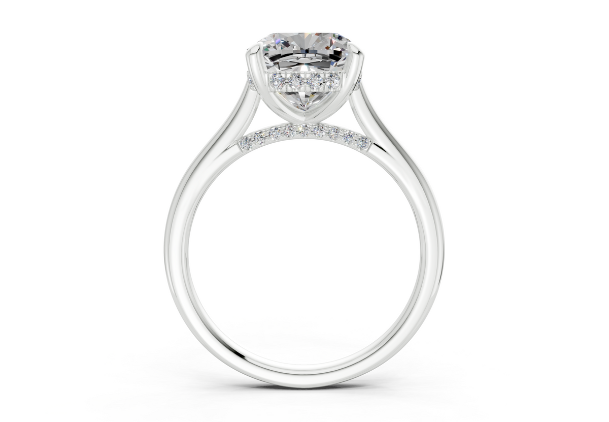 Piper Diamond Solitaire Cushion Squareuare Cut 2.3mm Engagement Ring
