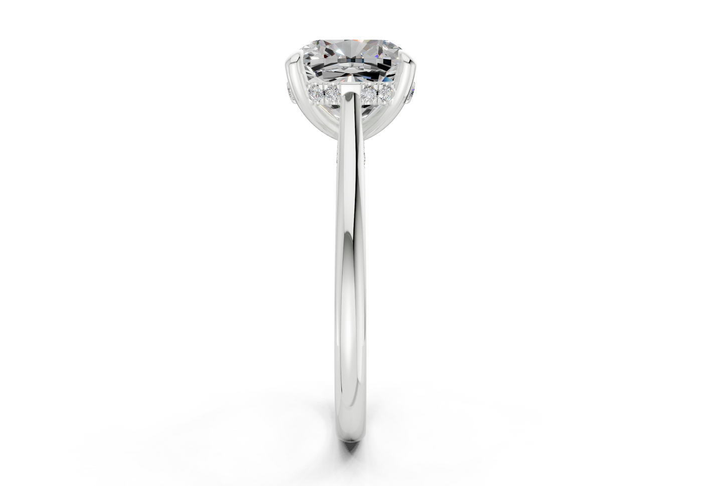 Piper Diamond Solitaire Cushion Squareuare Cut 1.8mm Engagement Ring